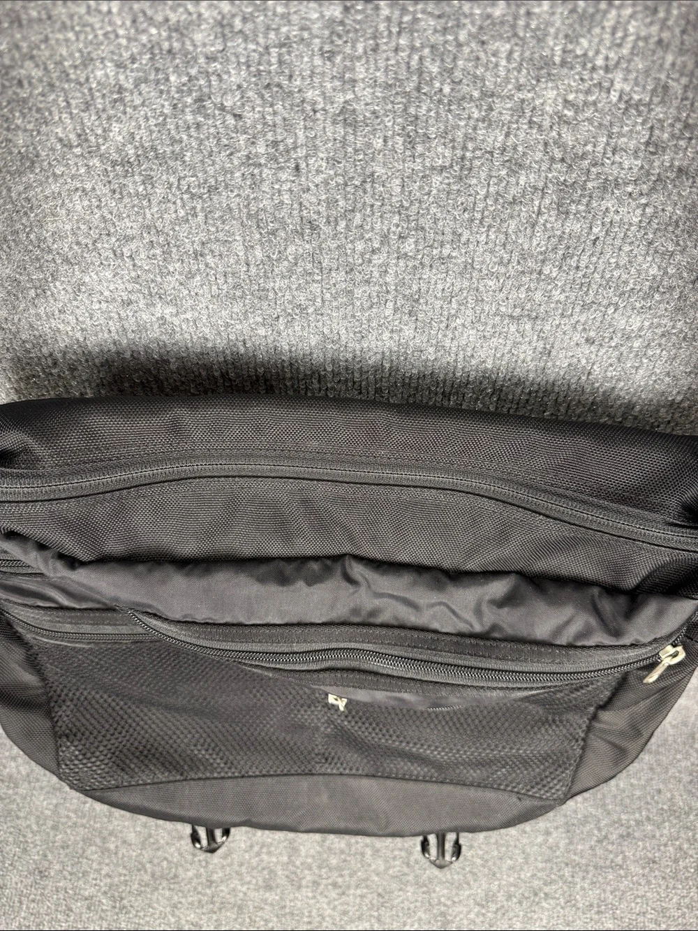 The North Face Black Messenger Bag with Reflective Accent. New!